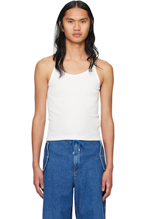 White Wire Strap Tank Top