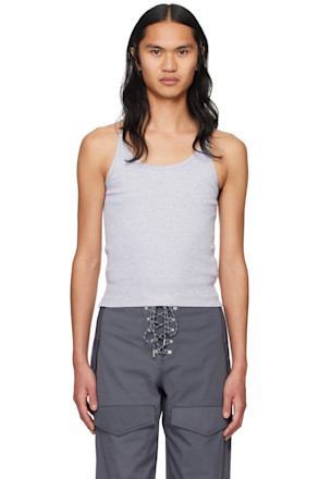 Gray Wire Strap Tank Top