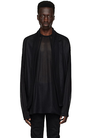 Black Drape Neck Cardigan