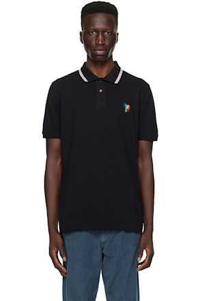 Black Broad Stripe Zebra Polo