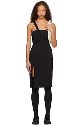 Black Strap Midi Dress