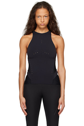 Black Perforated Tank Top