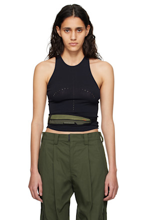 Navy Crescent Knit Tank Top
