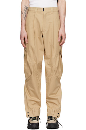 Beige Flap Pocket Cargo Pants