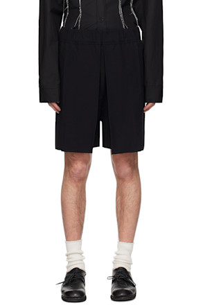 Black Pleated Shorts