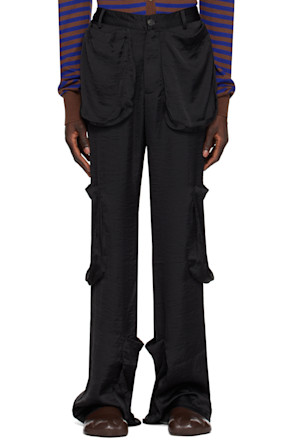 Black Patch Pocket Cargo Pants