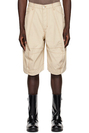 Off-White Paneled Denim Shorts