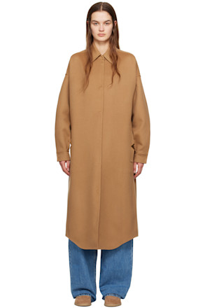Tan Spread Collar Coat