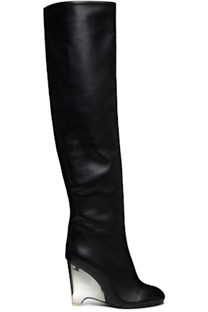 Black Wedge 100 Boots
