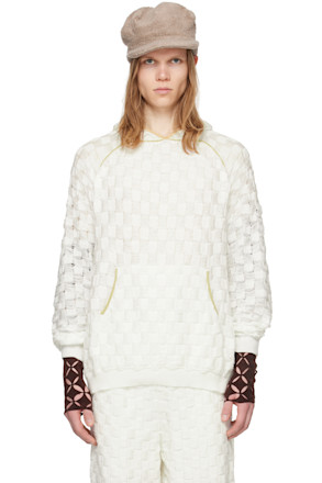 SSENSE Exclusive White Chess Hoodie