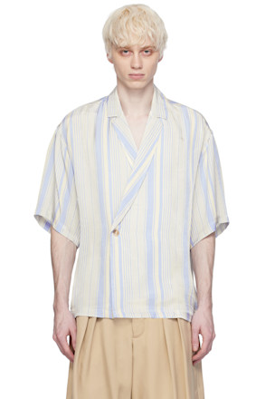 Off-White Notch Collar Wrap Shirt