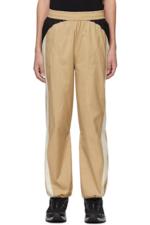 Beige Blocked Trousers