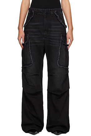 Black Vivi Denim Cargo Pants