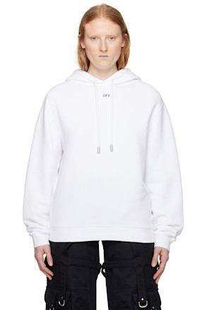 White Embroidered Hoodie