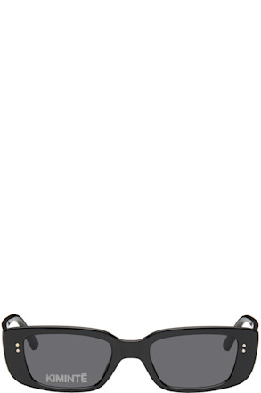 Black One Logo Slim Sunglasses