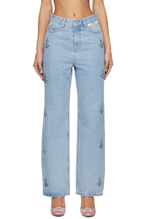 Blue Anchor Stamped Jeans