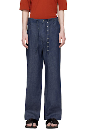 Navy Wide-Leg Jeans