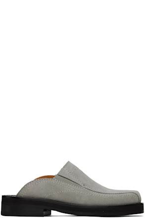 Gray Maja Suede Mules
