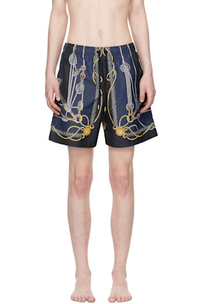 Blue Nautical Swim Shorts