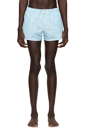 Blue Barocco Swim Shorts