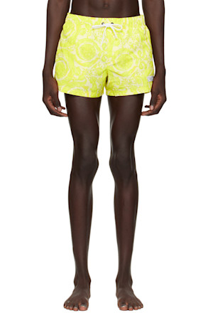 Yellow Barocco Swim Shorts
