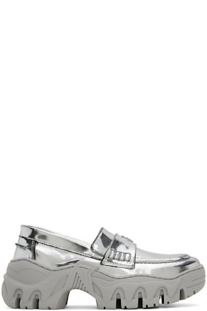 SSENSE Exclusive Silver Loafers