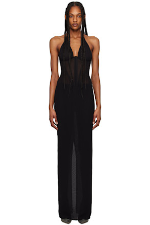 Black Paneled Maxi Dress