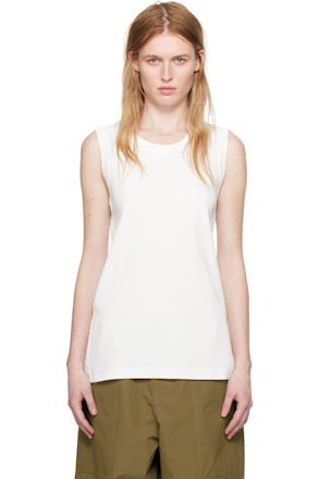 White Ribbed Tank Top