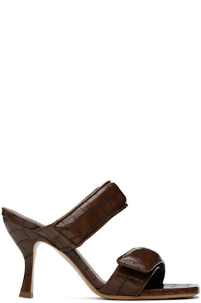 Brown Perni 03 Croc Heeled Sandals