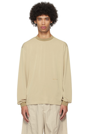 Beige Lay1 Boxy Long Sleeve T-Shirt