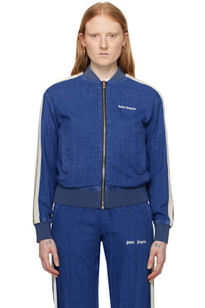 Blue Embroidered Track Jacket