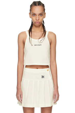 Off-White Embroidered Tank Top