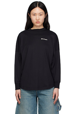 Black Embroidered Long Sleeve T-Shirt