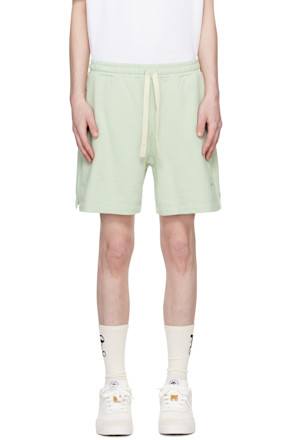 Green Embroidered Shorts