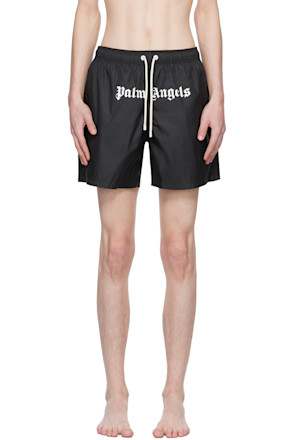 Black Printed Swim Shorts