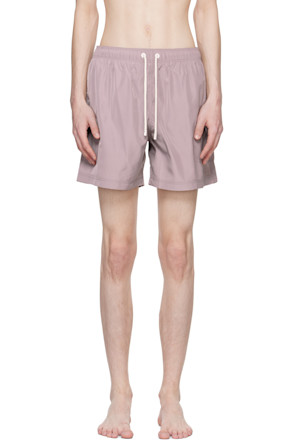 Purple Embroidered Swim Shorts