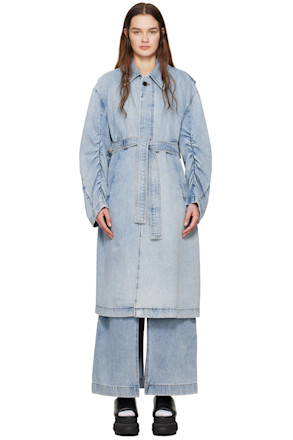 Blue Faded Denim Coat