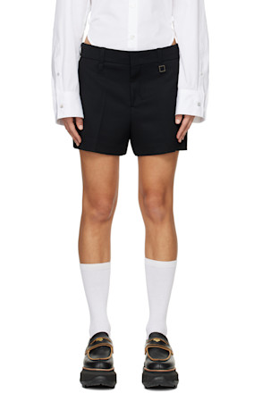 Black Creased Shorts