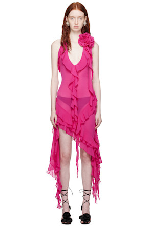 Pink Garden of Eden Midi Dress