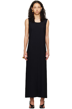Black Wide Strap Maxi Dress