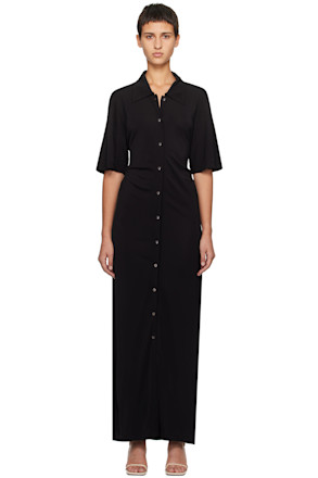 Black Naked Back Maxi Dress