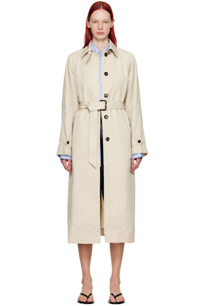 Beige Belted Trench Coat