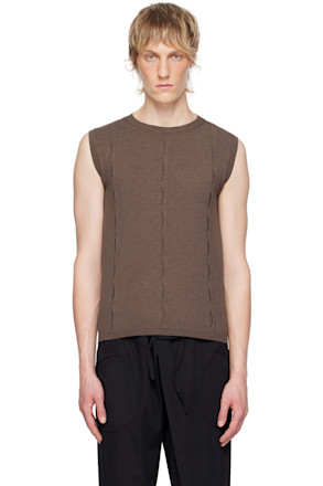 Brown Forat Tank Top