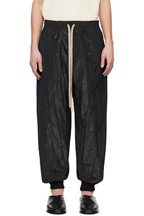 Black Pintuck Track Pants