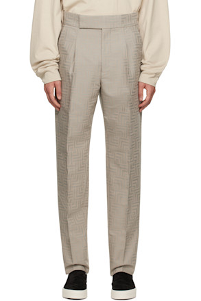 Taupe Tapered Trousers
