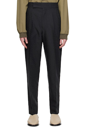 Black Jacquard Trousers