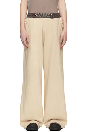 Beige Wide Cut Sweatpants