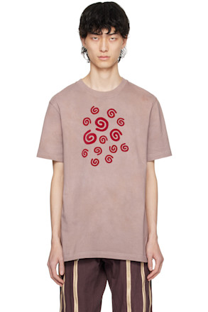 Brown Flocked Spiral T-Shirt