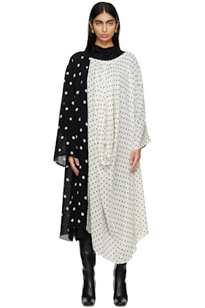 Black & White Garland Of 3 Midi Dress