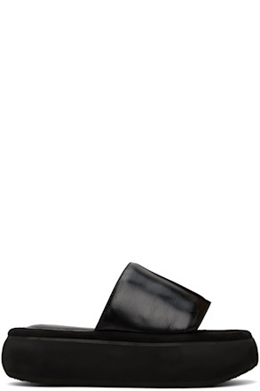 Black Boat Padded Slides